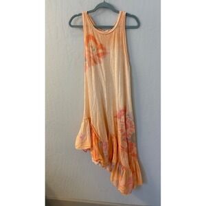 Daily Practice by‎ Anthropologie Printed Asymmetrical Ruffle-Hem Dress Sz S